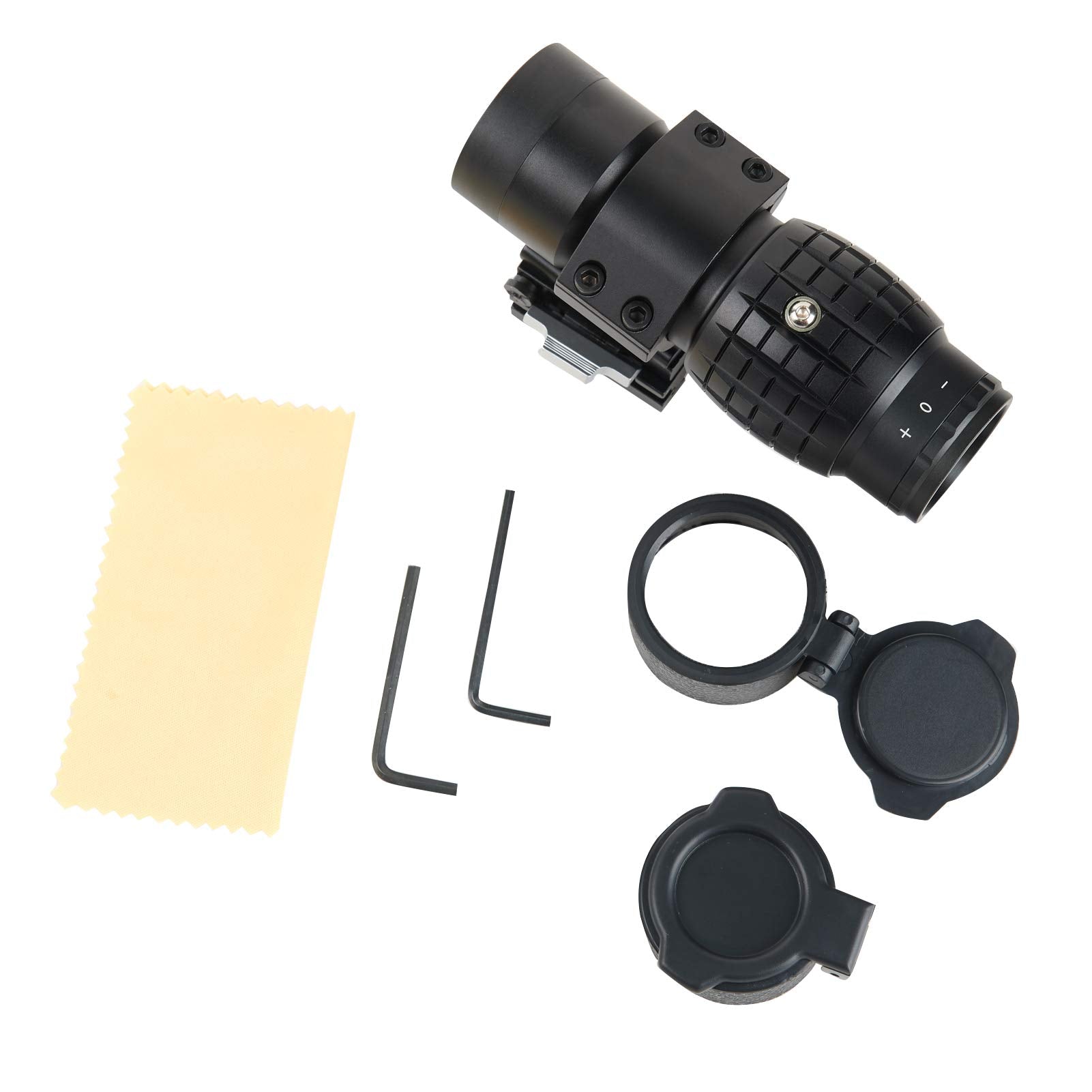 ‎BBRAND 3X MAGNIFIER FLIP TO SIDE SCOPE 3X30MM RIFLE MAGNIFIER WITH QD MOUNT AND LEN COVERS - OPTICREV